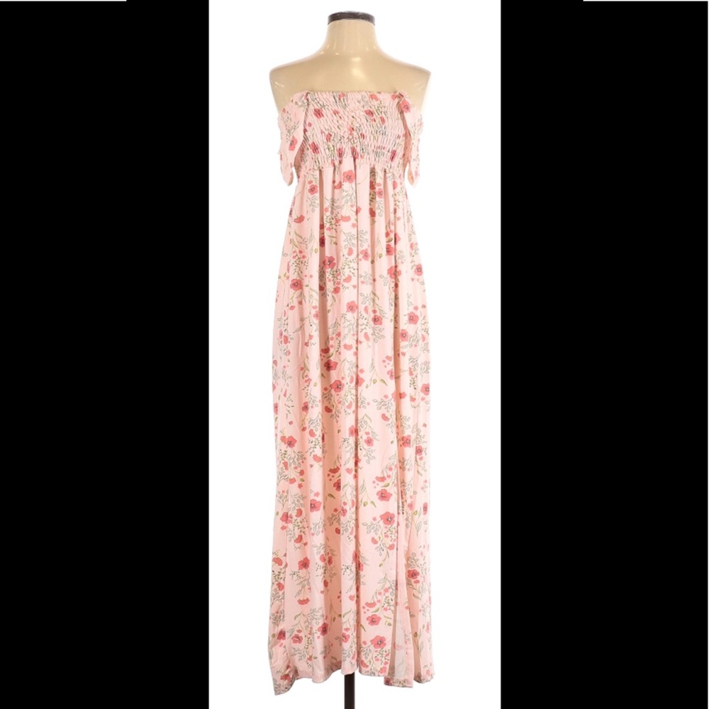 Light Pink Floral Maxi Dress